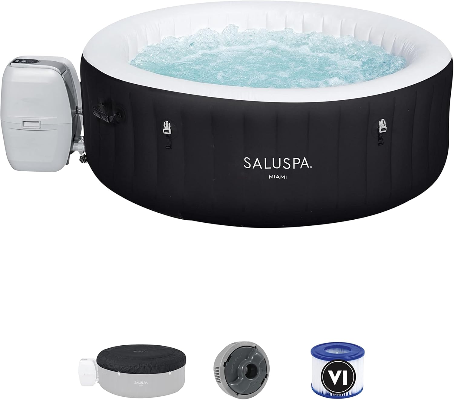 Bestway SaluSpa Miami Inflatable Hot Tub, 4-Person AirJet Spa