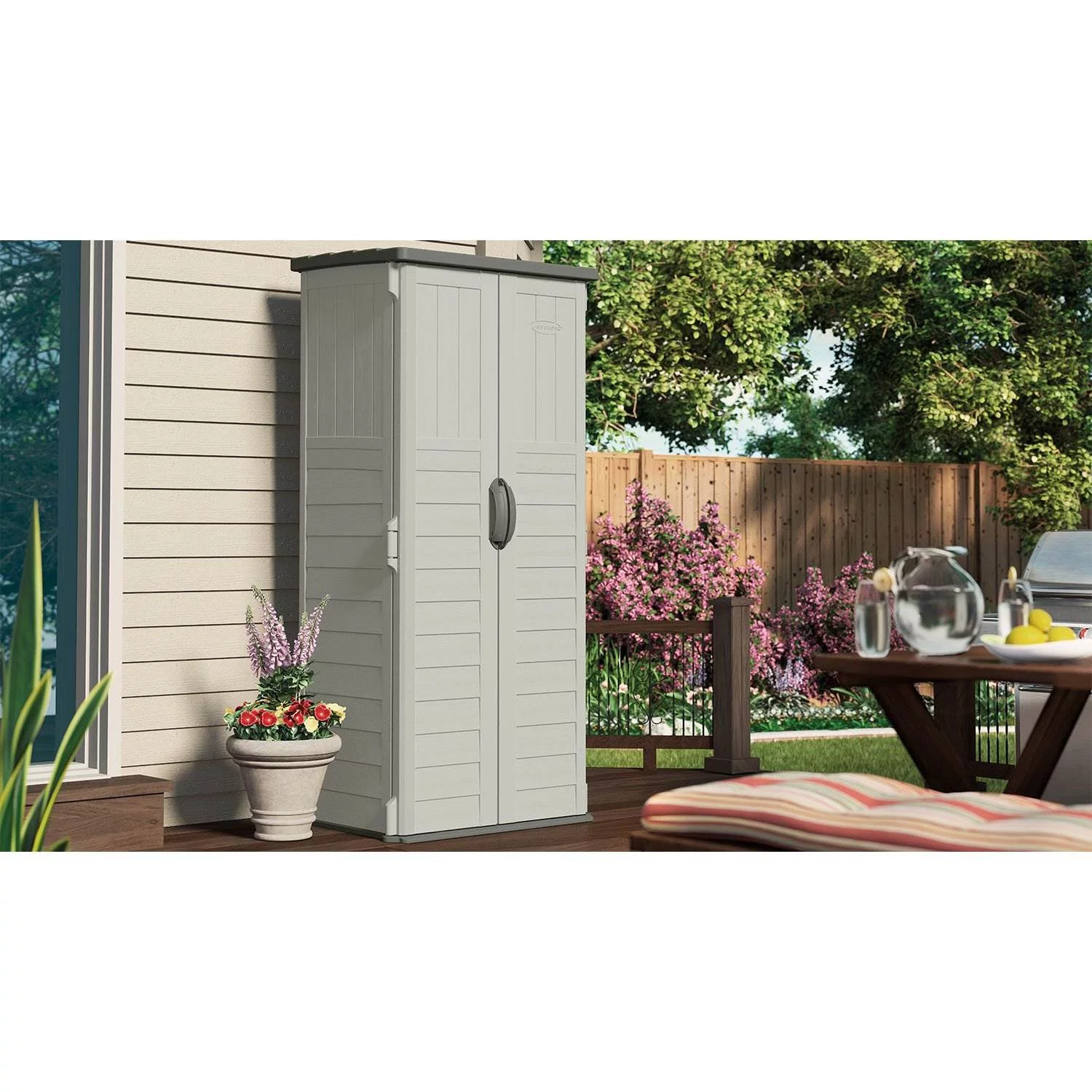 Suncast BMS1250 Resin Vertical Storage Shed, 22 Cubic feet