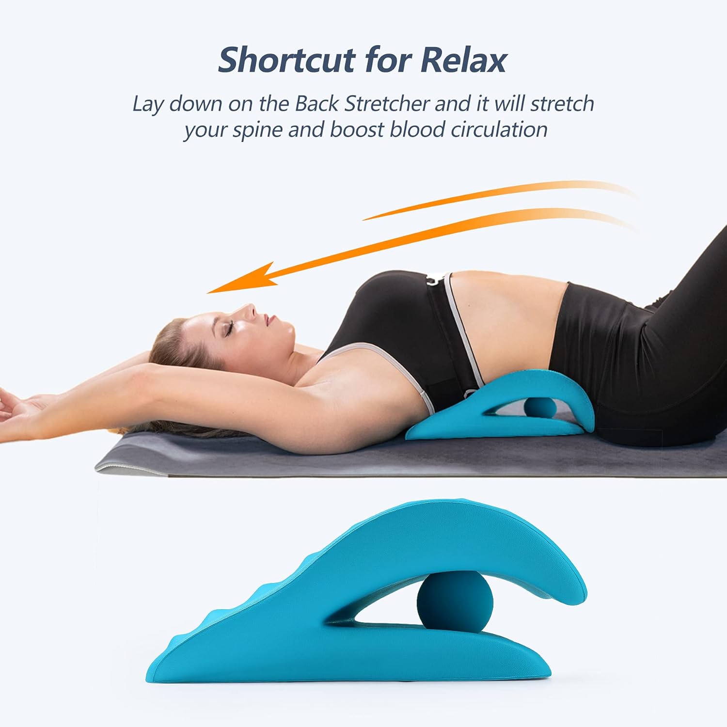 Back Stretcher for Back Pain Relief, Back Stretching Cushion, Chronic Lumbar Support Pillow Helps with Spinal Stenosis, Herniated Disc and Sciatica Nerve Pain Relief Lumbar Stretcher