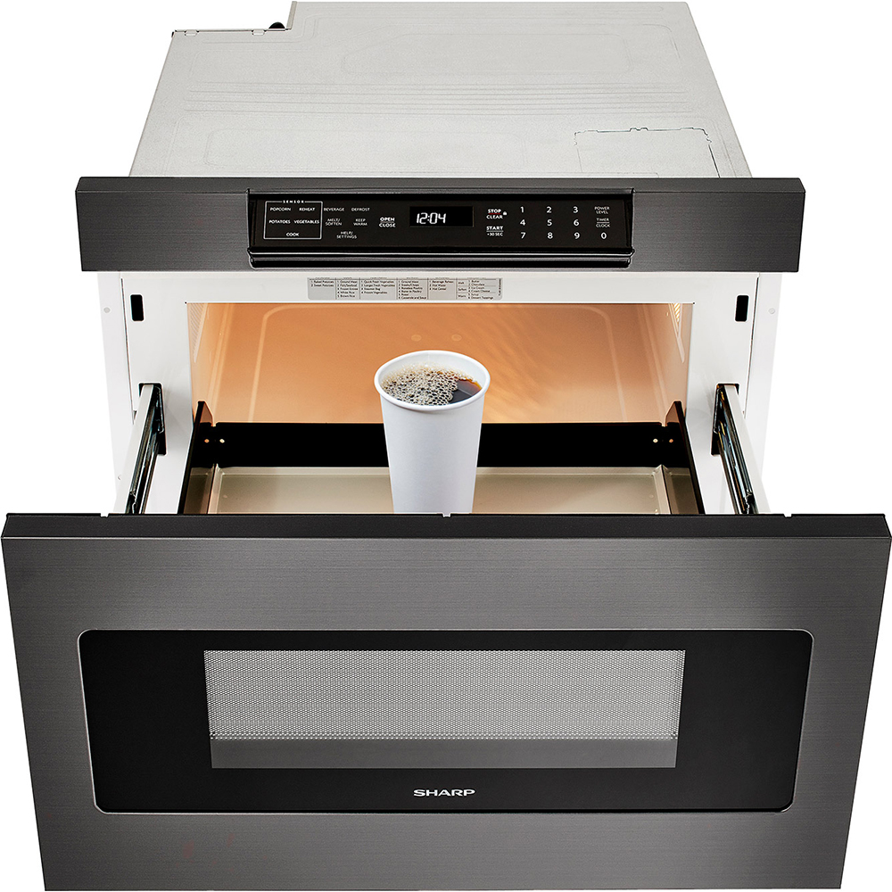 Sharp 24" 1.2 cu. ft. 950W Microwave Drawer Oven, Black Stainless Steel (SMD2470AH) - (Open Box)
