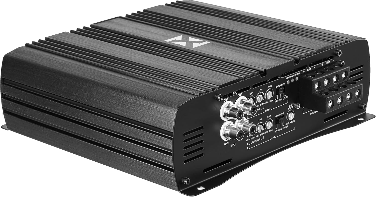 NVX XAD41 1200W RMS 1-OHM Stable Full Bridge Class D High Power Competition Full Range Bridgeable 4-Channel Car Audio MOSFET Amplifier