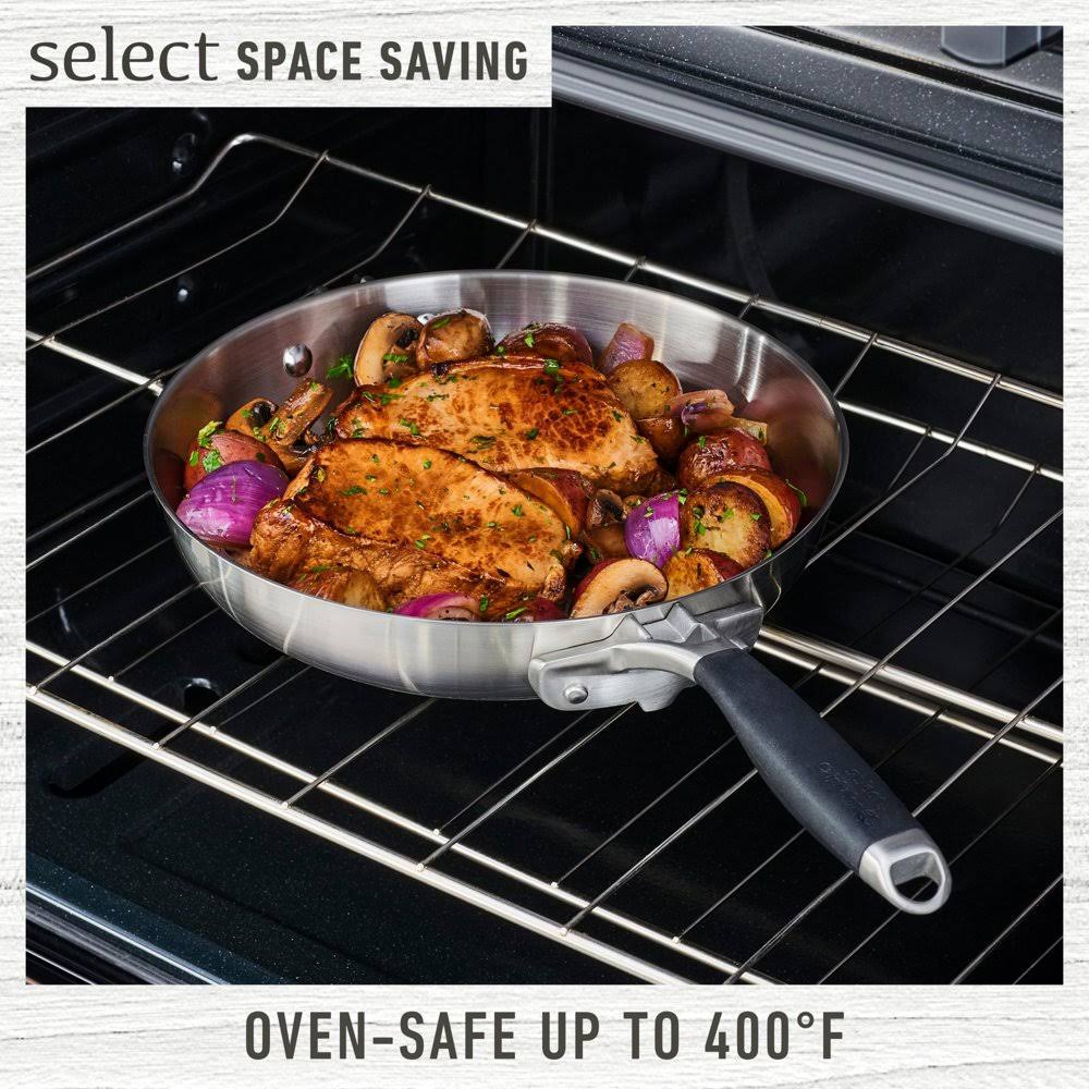 Select by Calphalon Stainless Steel Space Saving Fry Pan Set