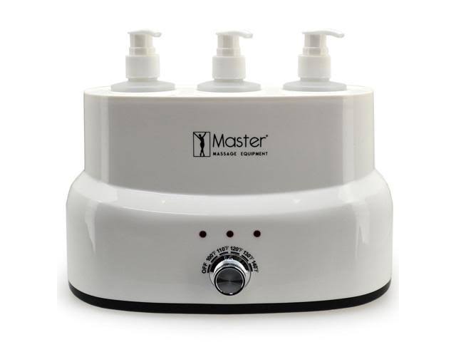 Master Massage 3 Bottle Oil Lotion Bottle Warmer W Auto-Temperature