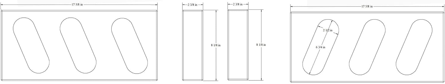 Light Box, Triple Oval Slanted, 6Oval Lights, for Truck or Trailer, Steel, Star Fabrication, 1046-47 (1 pair)