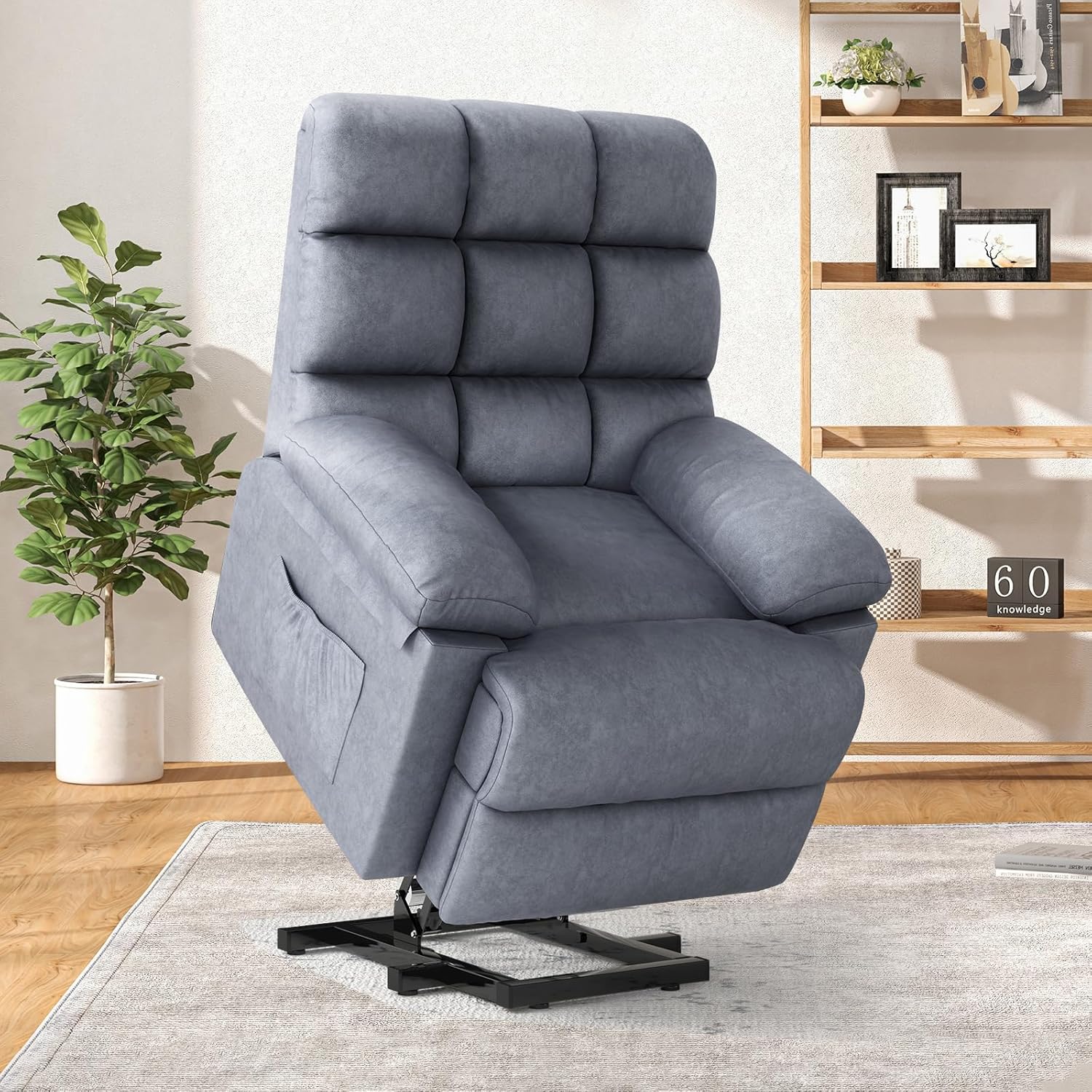 Phoenix Home Power Elderly, Modern Electric Lift Recliner Chairs for Adults, Gray