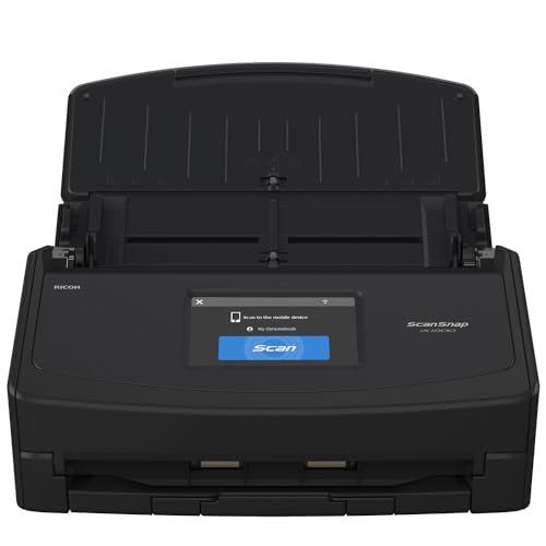 ScanSnap iX1600 Wireless or USB High-Speed Cloud Enabled Document, Photo & Receipt Scanner with Large Touchscreen and Auto Document Feeder for Mac or PC, 17 watts, Black