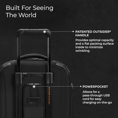 Briggs & Riley Domestic 22" Carry On Expandable Spinner - Luggage for Travel, Suitcases with Wheels, Softside Rolling Bag for Men & Women, Self-Repairing Zipper - ZDX Collection, Black