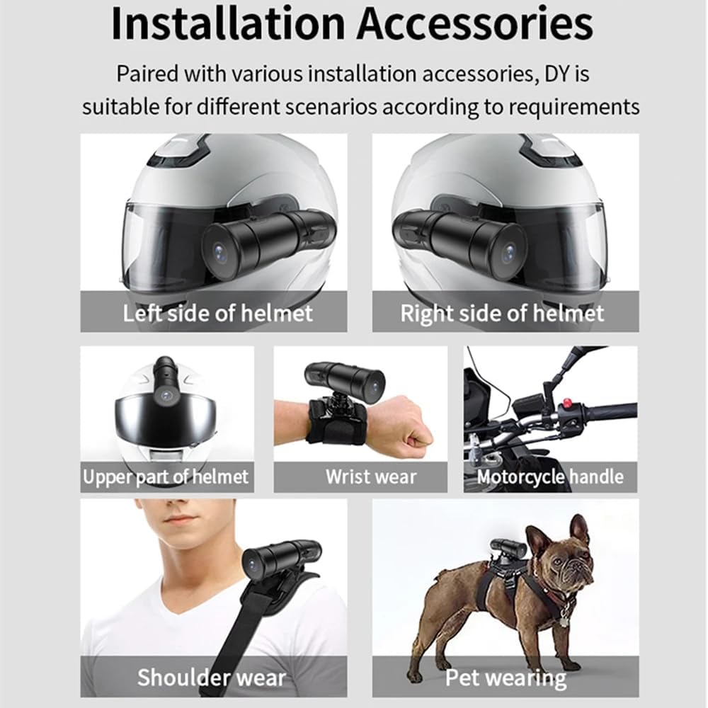 Motorcycle 2k Camera Motorcycle Dash Cam with Front & Rear 2K Camera Video Recorder Dashcam 1440P Motorcycle Helmet Camera with Wireless Controller WiFi Motor Bike DVR Dash Cam Night Vision