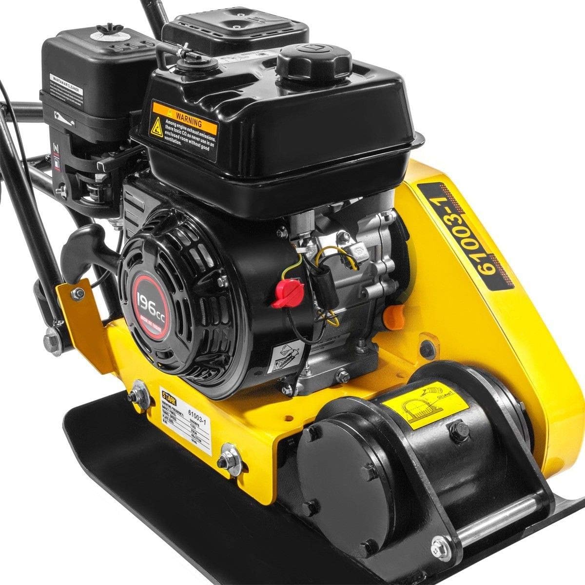 Stark Pro-Series 6.5HP 5500MAX VPM Walk Behind Plate Compactor Gas Vibration Compaction Force 2,360Lbs Force