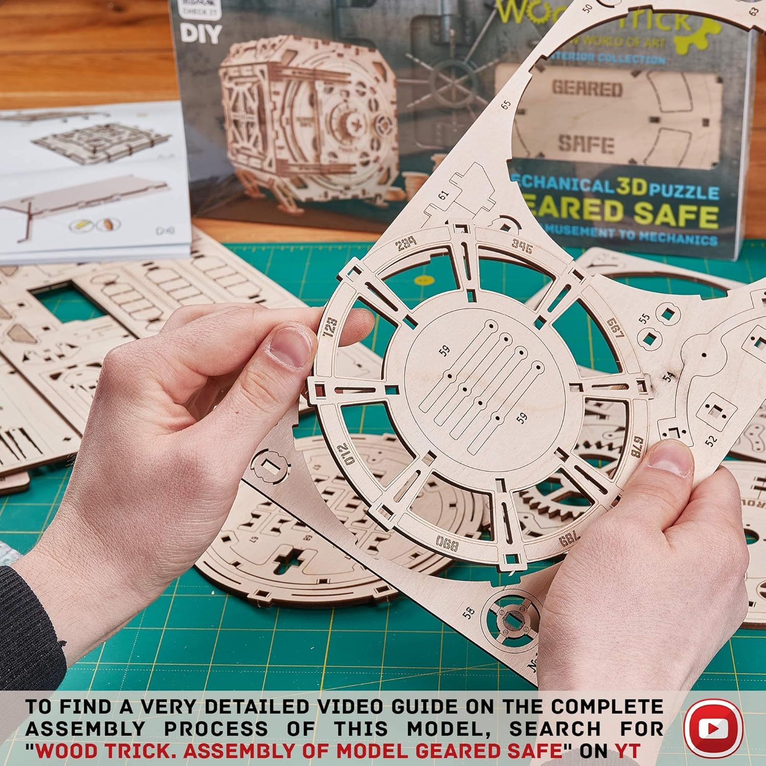 Wood Trick Safe Wooden Model Kit for Adults and Kids to Build - DIY Locker Puzzle Box with Combination - Mechanical - Store Your Precious Items - Heavy Duty Design - 3D Wooden Puzzle