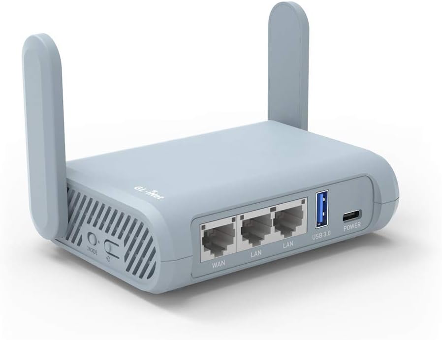GL.iNet GL-MT1300 (Beryl) VPN Secure Travel Gigabit Wireless Router, AC1300 400Mbps (2.4GHz) + 867Mbps (5GHz) Wi-Fi, Pocket-Sized Hotspot, IPv6, Tor, MicroSD Slot, USB3.0 for Wi-Fi Repeater
