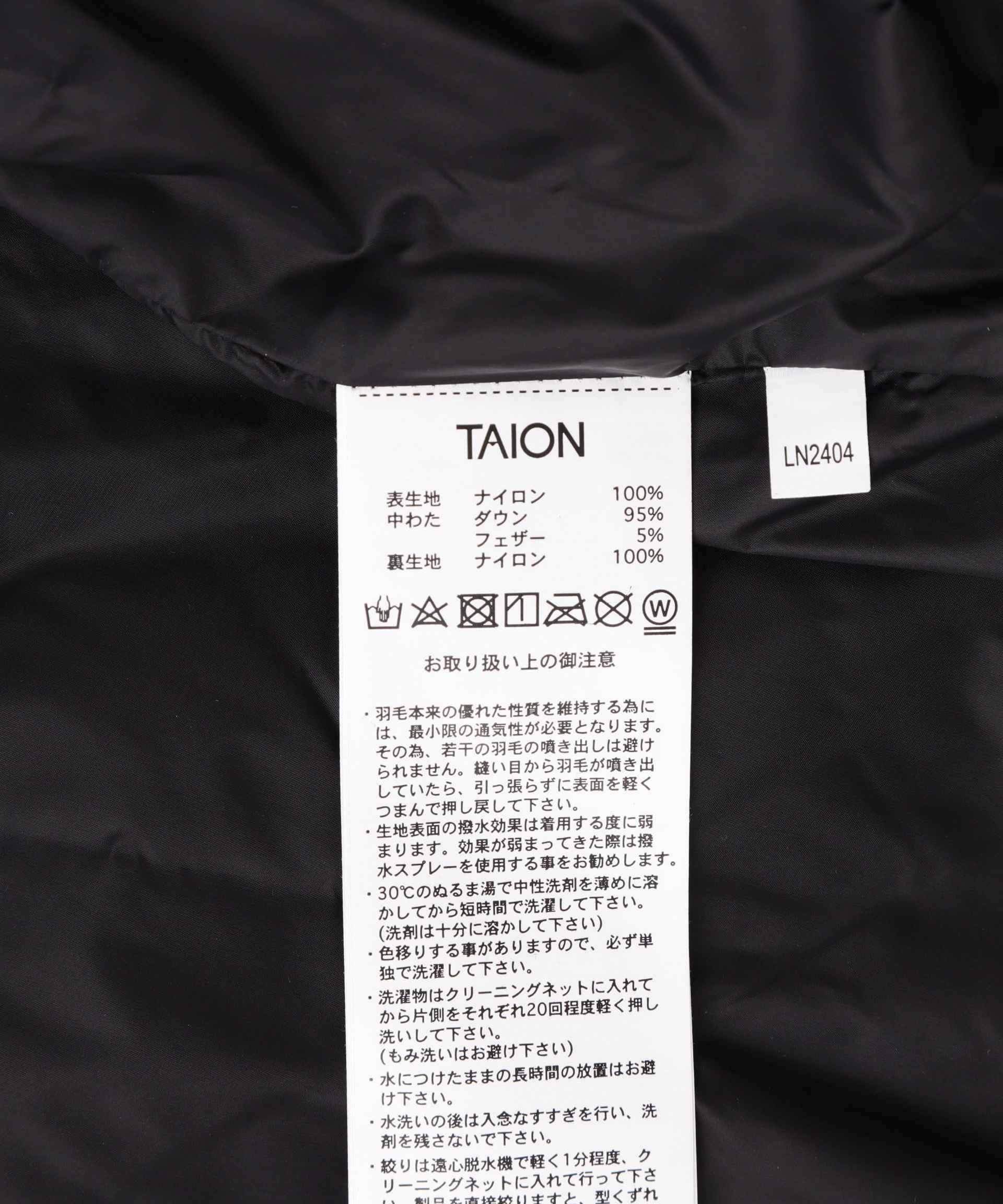TAION/タイオン/TAION CITY CREW NECK DOWN JACKET