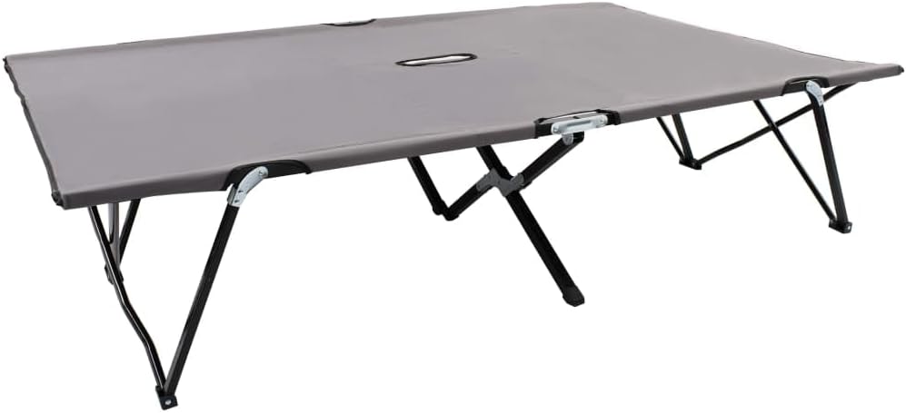 Two Person Folding Sun Lounger Gray Steellightweight balcony furniture Patio lawn camping sun tanning E4chaise pool lounge beach reading folding chairs for adults outdoor
