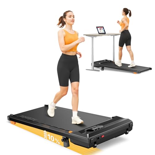 Walking Pad Treadmill with 10% Incline, Under Desk Treadmill, Compact Portable Treadmills for Home Office, 285lbs Capacity, APP/Remote Control, Exercise Anytime, Low-Noise