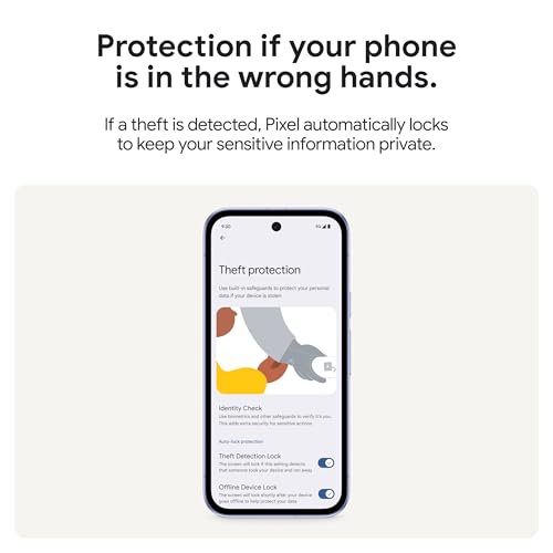 Google Pixel 9a with Gemini - Unlocked Android Smartphone with Incredible Camera and AI Photo Editing, All-Day Battery, and Powerful Security - Iris - 128 GB