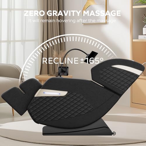 Zero Gravity Massage Chair Full Body with Heat & Foot Rollers - 6 Roller Neck to Waist Massage, Air Compression, Zero-G Recline, Bluetooth, for Home/Office (Up to 6.1FT 180LBS)