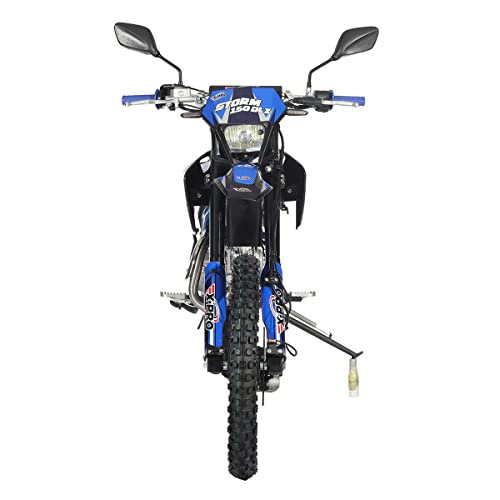 X-PRO 150 Dirt Bike Storm DLX 150 4-Speed Manual Transmission with All Lights, Electric/Kick Start, Big 19"/16" Tires!