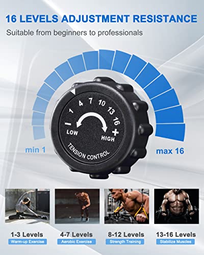 ECHANFIT Magnetic Rowing Machine for Home，Foldable Rower Machine Whit 350 LB Weight Capacity 16 Levels Adjustable Resistance LCD Monitor and Tablet Holder,Optional Free App