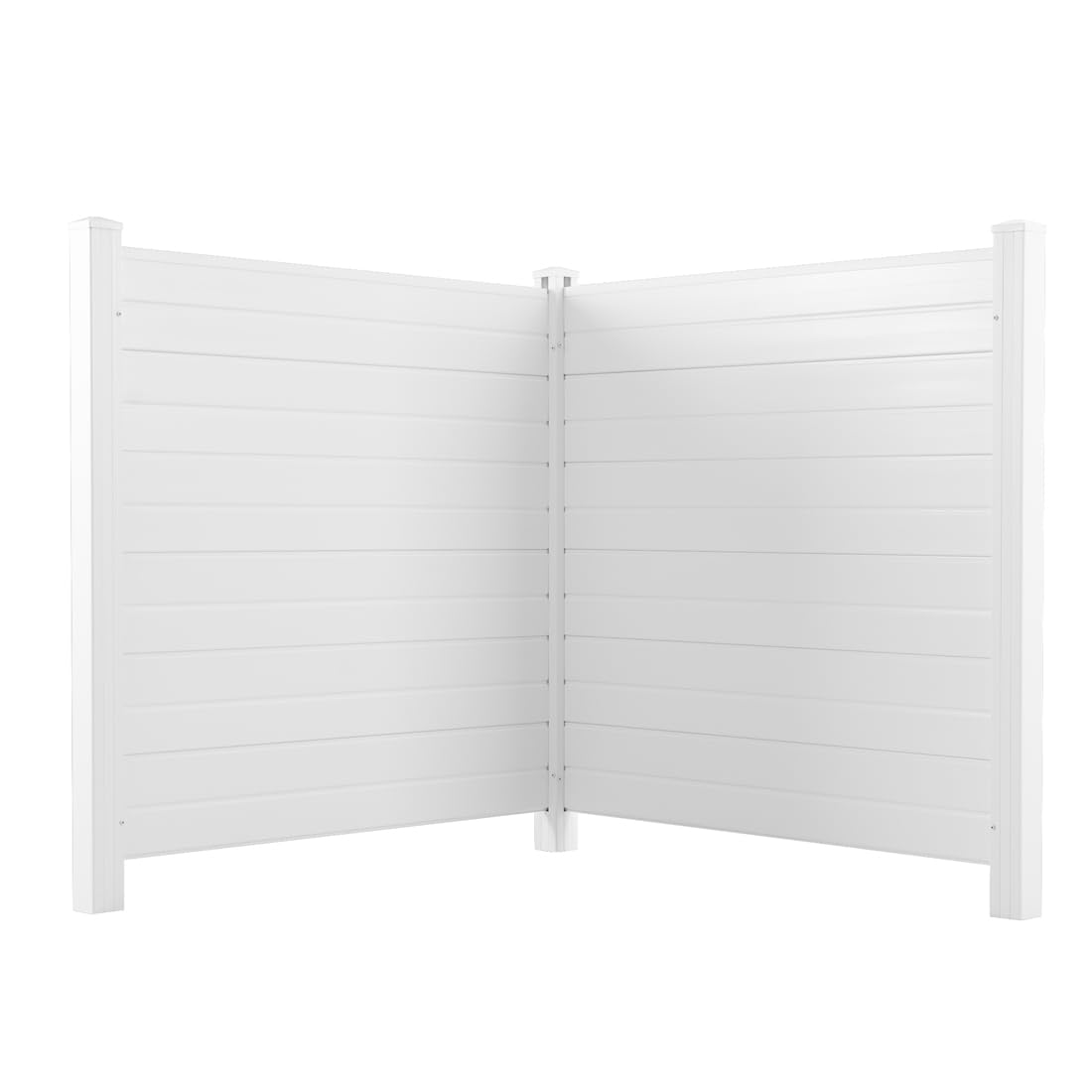 50 "W x 50 "H Fence Screen Kit, Vinyl Enclosure Outdoor with Metal Stake, Privacy Screen Panels, Perfect to Conceal Air Conditioners Trash Bins, White (2 Panels)