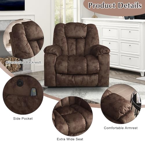 CANMOV Large Power Lift Recliner Chair with Massage, Heat, and USB for Elderly, Overstuffed Wide Recliners, Heavy Duty and Safety Motion Reclining Mechanism, Gray