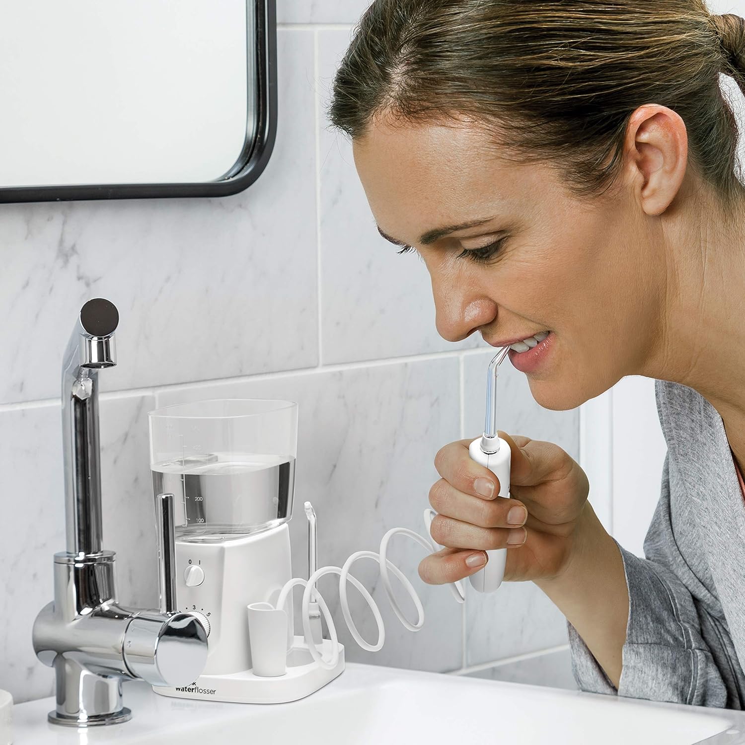Waterpik Water Flosser For Teeth, Portable Electric Compact For Travel and Home - Nano Plus, WP-320, White