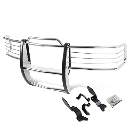 Compatible with Chevy Silverado 1500-3500 HD Front Bumper Protector Brush Grille Guard (Chrome)