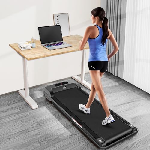 2 in 1 Walking Pad Treadmill, Foldable Treadmills with Handle Bar, 2.5HP Portable Folding Treadmill with Remote Control, Under Desk Treadmill for Home Office, Small Treadmill, 300lb