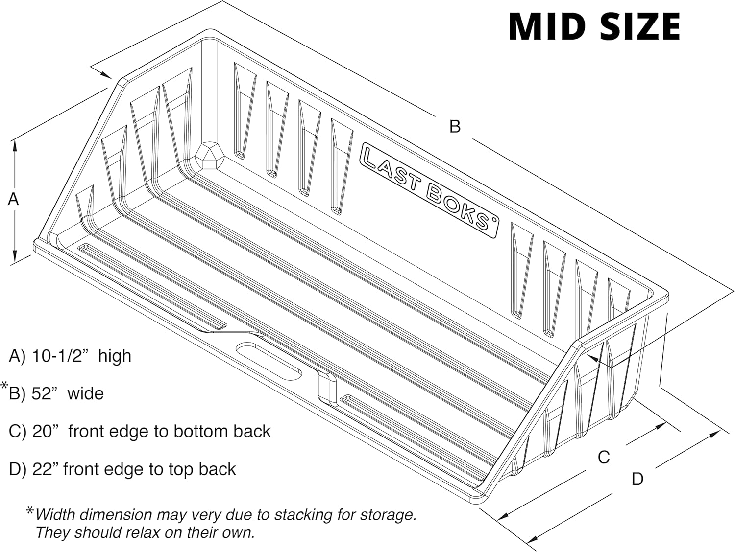 Last Boks Mid Size Truck Bed, Cargo Box Organizer, Slides Out onto Your Tailgate for Easy Access to Load or Unload Your Cargo, Truck Accessories Stores and Protects Your Cargo and Your Truck