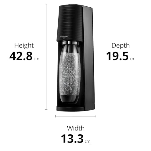 SodaStream Terra Sparkling Water Maker, Sparkling Water Machine & 1L Fizzy Water Bottle, Retro Drinks Maker w. BPA-Free Water Bottle & Quick Connect Co2 Gas Bottle for Home Carbonated Water - White