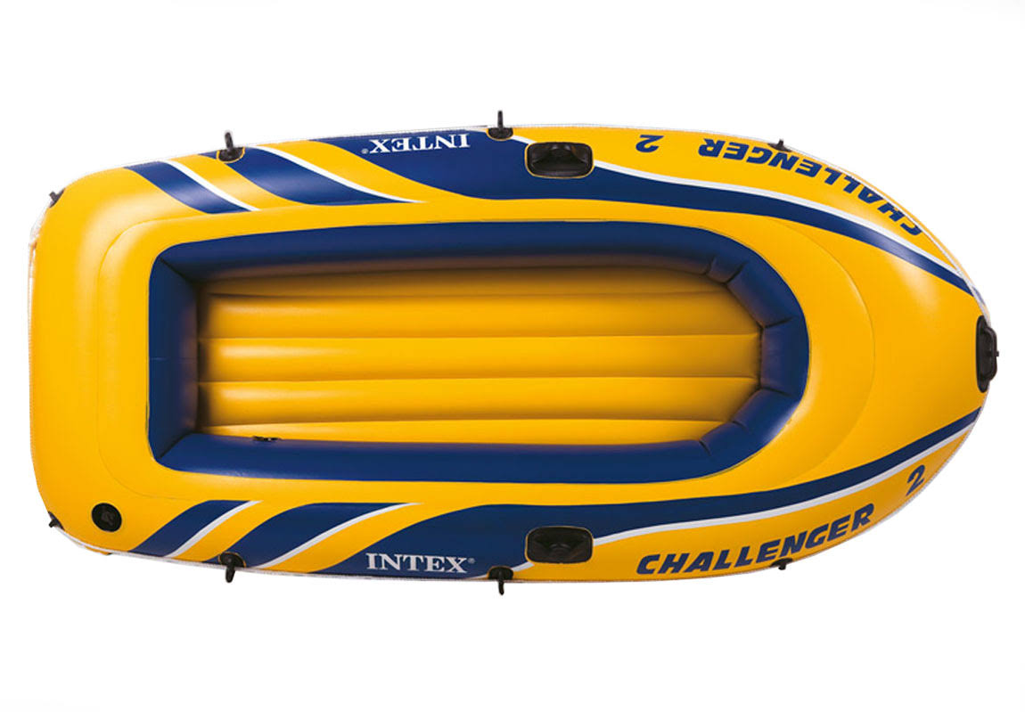 Intex Inflatable 2 Person Floating Boat Raft Set w/ Oars u0026 Air Pump (4 Pack)