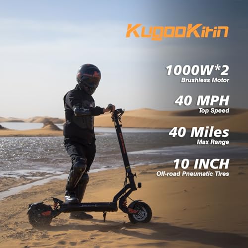 KUKIRIN G2 Master Electric Scooter, 40 Mph Max Speed & 40 Miles Max Range, 20.8Ah Powerful Battery with 10'' Off-Road Tire Foldable Electric Scooter for Adults, Teens, Load 264 Lbs