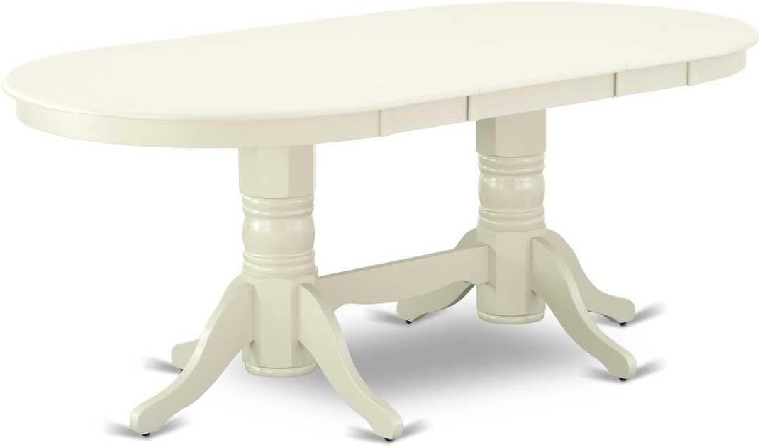 Artisanal Abode 9 Piece Dining Room Table Set Contains an Oval Dining Table and 8 Chairs, Linen White
