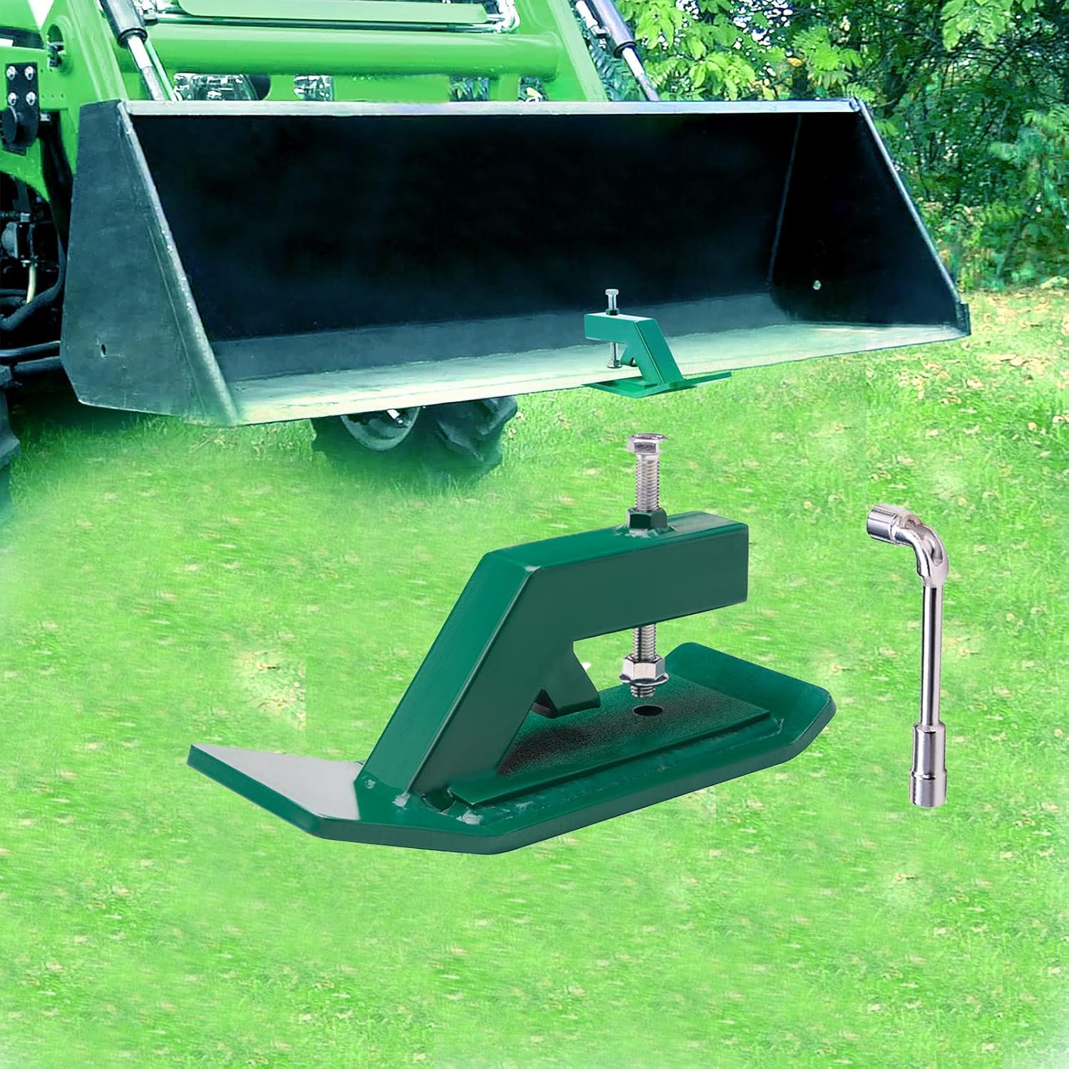 ONECHOI Tractor Bucket Edge Tamer, Heavy Duty Steel Bucket Attachments, 12" Long Skid Edge Protector Turning Bucket into Snow Pusher, 3" Width Turf Tamer Preventing Grass Destruction（ 1 Pack） Pack of 2