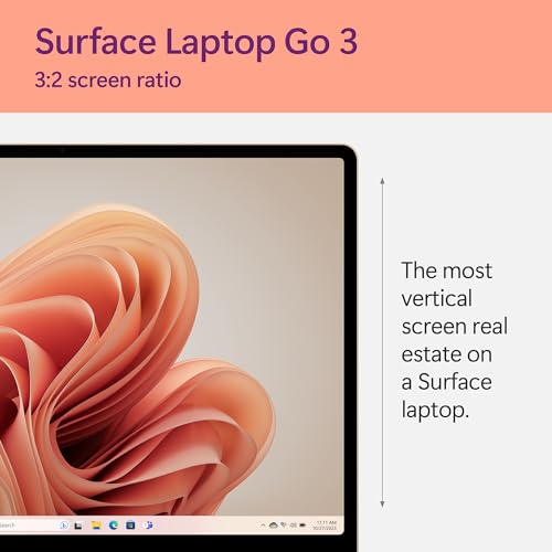 Microsoft Surface Laptop Go 3 (2023) - 12.4" Touchscreen, Thin & Lightweight, Intel Core i5, 8GB RAM, 256GB SSD SSD, with Windows 11, Ice Blue Color Copilot