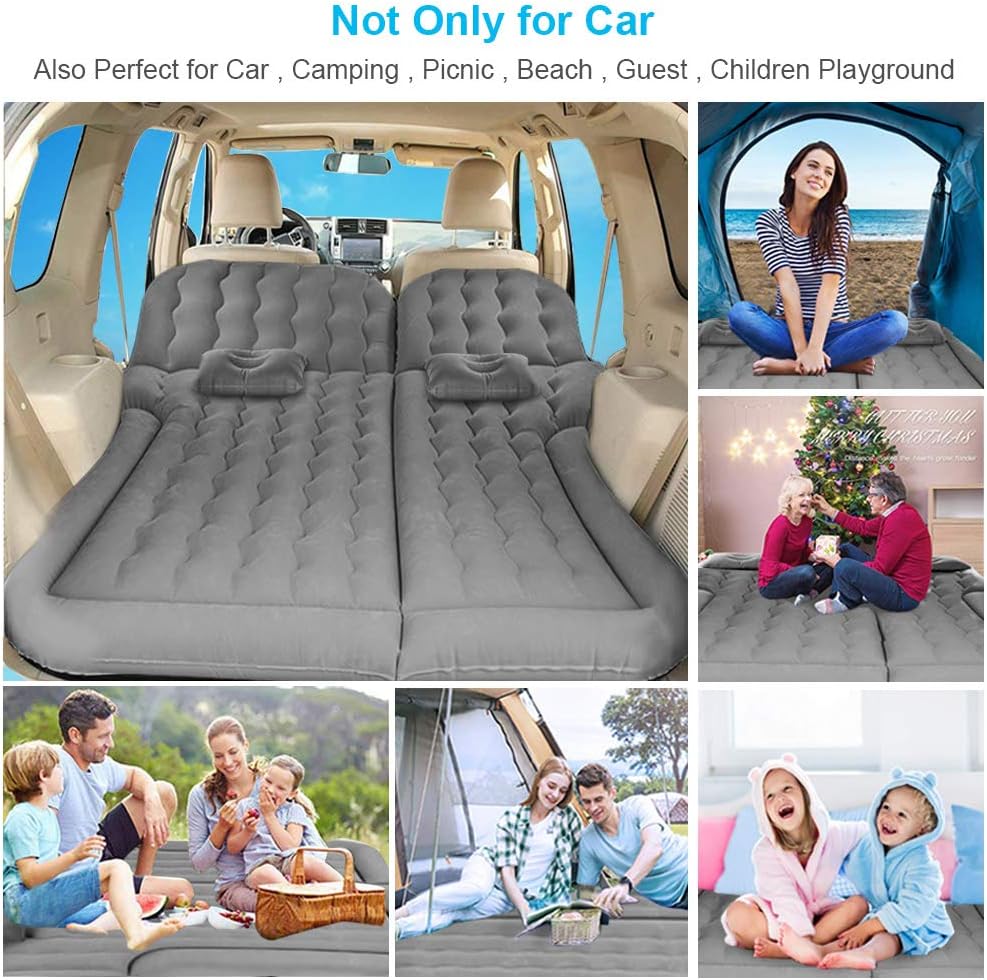 Car Air Mattress Auto Inflatable Car Bed Large SUV Mattress Camping Sleeping Bed for Kid Adult, SUV Inflatable Air Pad with Pump for Automobile Back Seat Trunk Traveling Tent