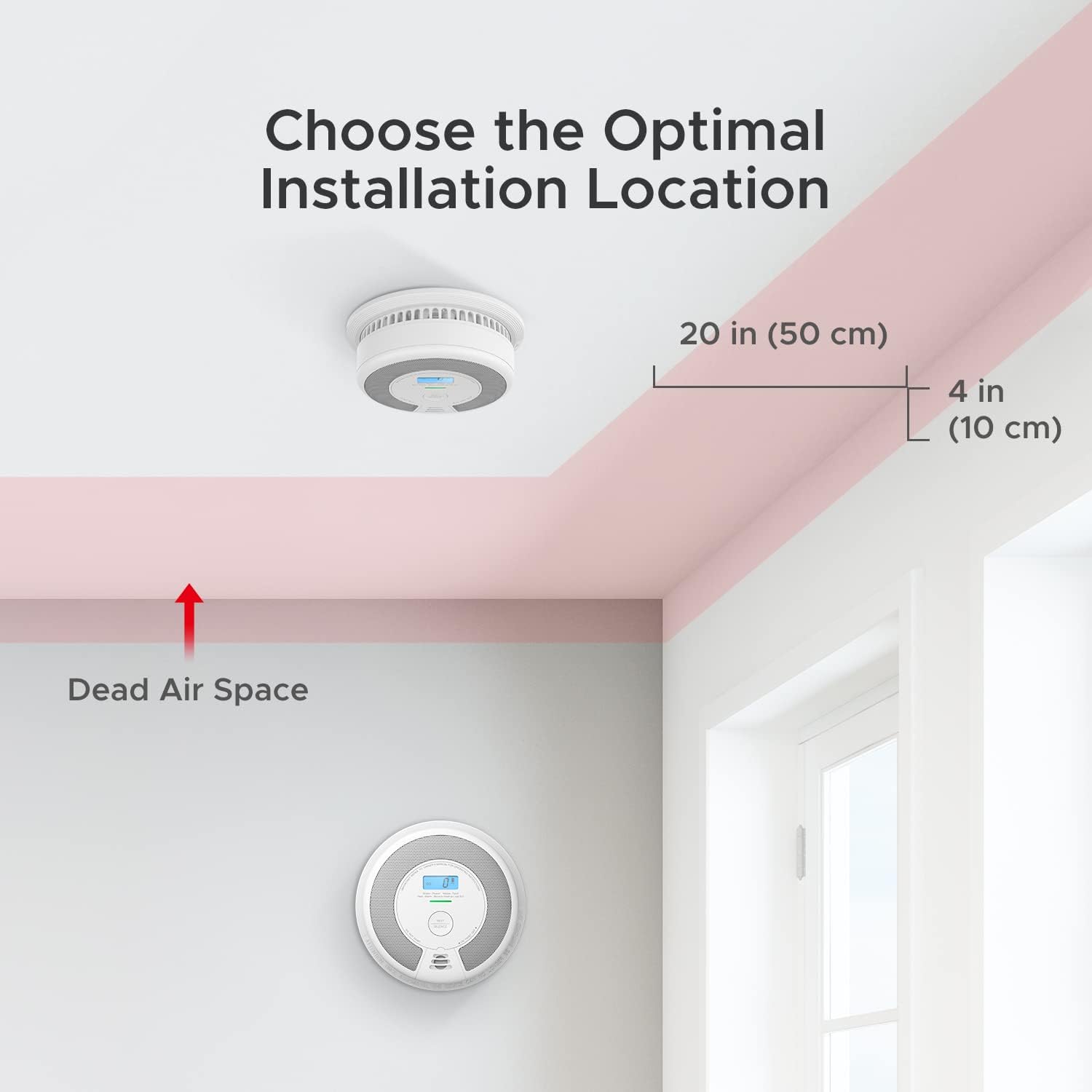 X-Sense 10-Year Battery Combination Smoke Carbon Monoxide Alarm Detector with Large LCD Display