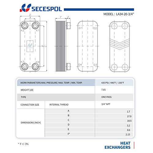SECESPOL Brazed Plate Heat Exchanger Stainless Steel