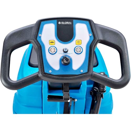 Global Industrial Commercial Electric Walk-Behind Ergonomic Auto Floor Scrubber, Corded, 17" Cleaning Path, 9.2 Gallon Solution Tank, 10.5 Gallon Recovery Tank