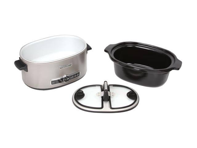 KitchenAid KSC6222ACS Slow Cooker with Easy Serve Glass Lid, 6 Quart, Cocoa Silver