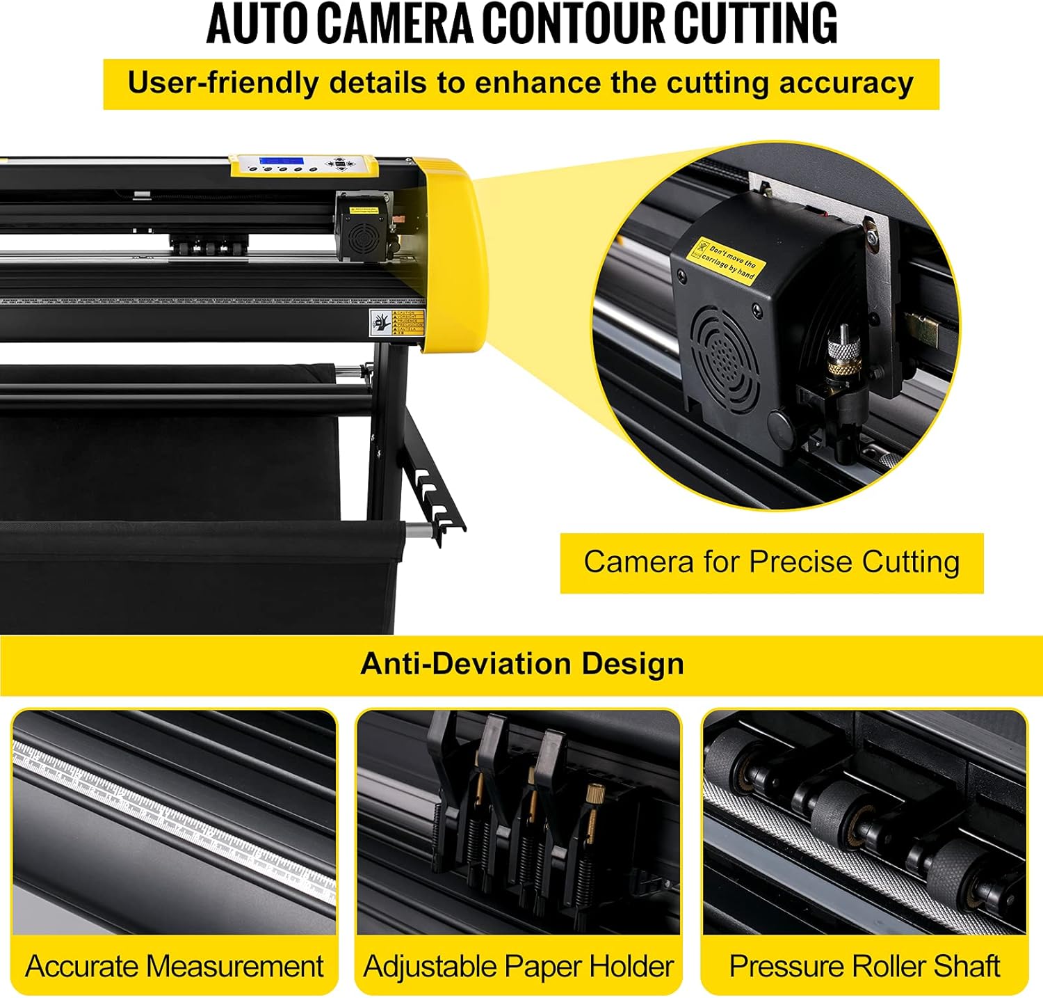 VEVOR Vinyl Cutter Machine, 28 in / 720 mm Max Paper Feed Cutting Plotter, Automatic Camera Contour Cutting LCD Screen Printer w/Stand Adjustable Force and Speed for Sign Making Plotter Cutter