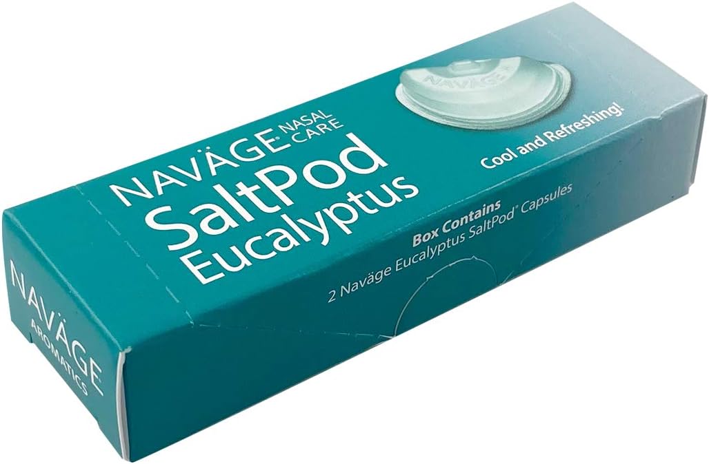 Navage Nasal Care Spa Bundle: Navage Nose Cleaner with 20 SaltPods Inside, SaltPod Cube, and Eucalyptus 2-Pack Sampler. 130.90 if Purchased Separately, You Save 20.95. for Improved Nasal Hygiene.