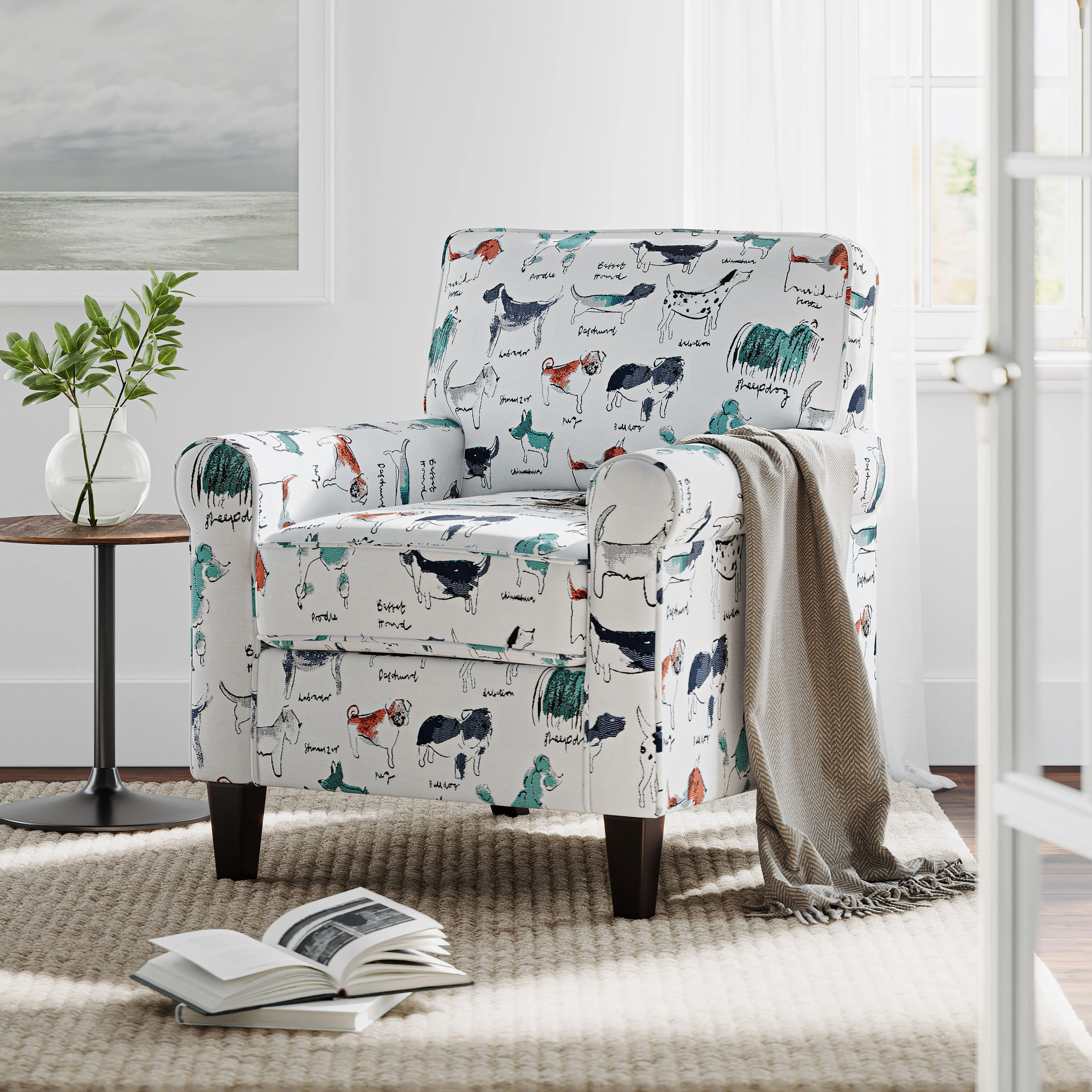 Jofran Baxter Puppy Upholstered Classic Traditional Accent Chair