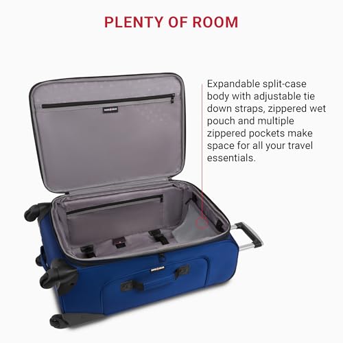 SwissGear Sion Softside Expandable Luggage, Black, Checked-Large 29-Inch
