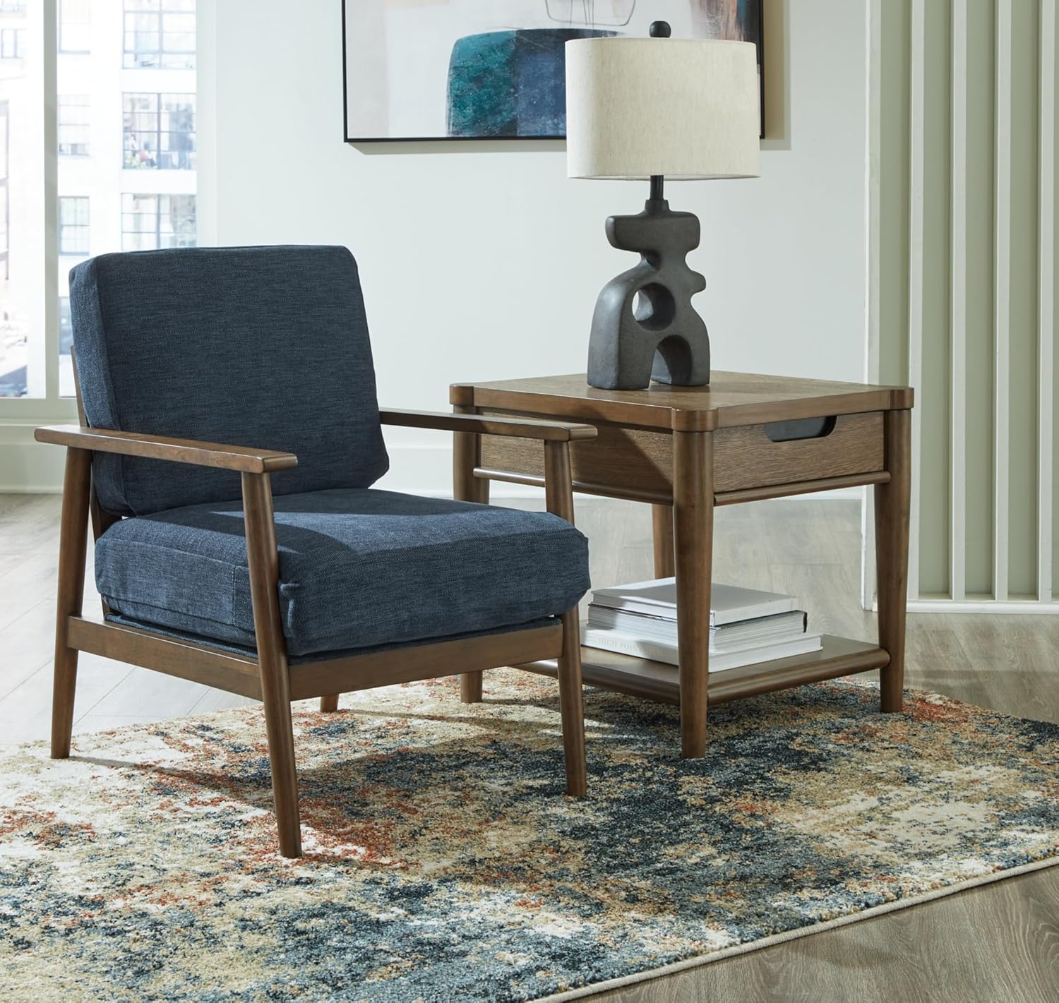 Signature Design by Ashley Bixler Accent Chair, 25" W x 31" D x 34" H, Blue