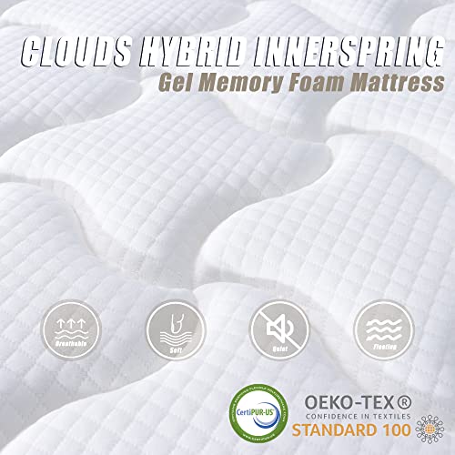 Deep Sleep 8 Inch Mattress Twin Size in a Box, Cloud Euro Top Soft Hybrid Mattress, Memory Foam Pocket Innerspring Mattresses, CertiPUR-US Certified