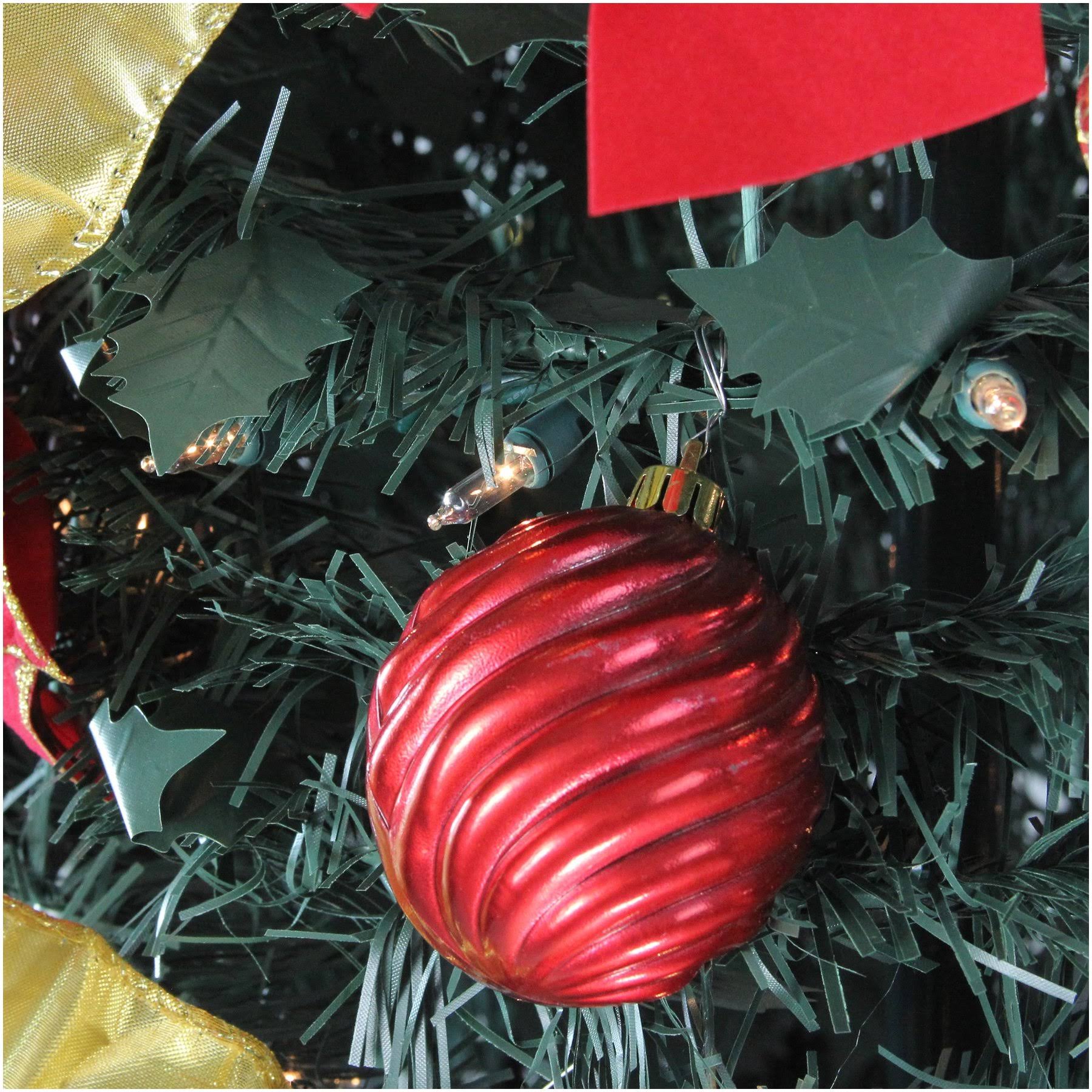 Northlight 6' Pre-Lit Gold and Red Decorated Pop-Up Artificial Christmas Tree - Clear Lights