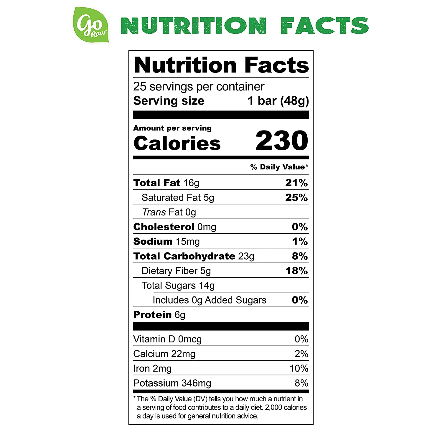 Go Raw - Organic Sprouted Bars Spirulina Sesame - 25 Bars