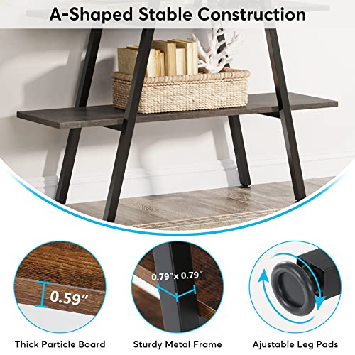 Tribesigns 4-Tier Bookshelf, A-Shaped Bookcase 4 Shelves Industrial Ladder Shelf Open Display Shelves Book Storage Organizer for Living Room, Home Office