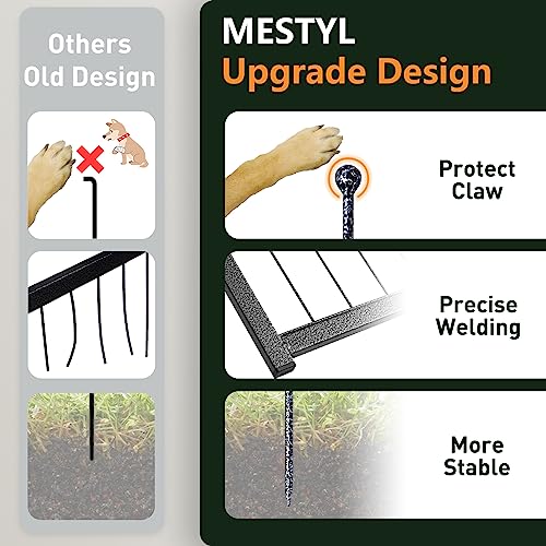 mestyl Dog Playpen, 32" Height 16 Panels Outdoor Pet Play Pen, Big Dog Exercise Play Pen for Large/Medium/Small Dogs, Foldable Puppy Pen for Indoor, Camping, RV, Anti-Rust Paint Finish, Quick Install