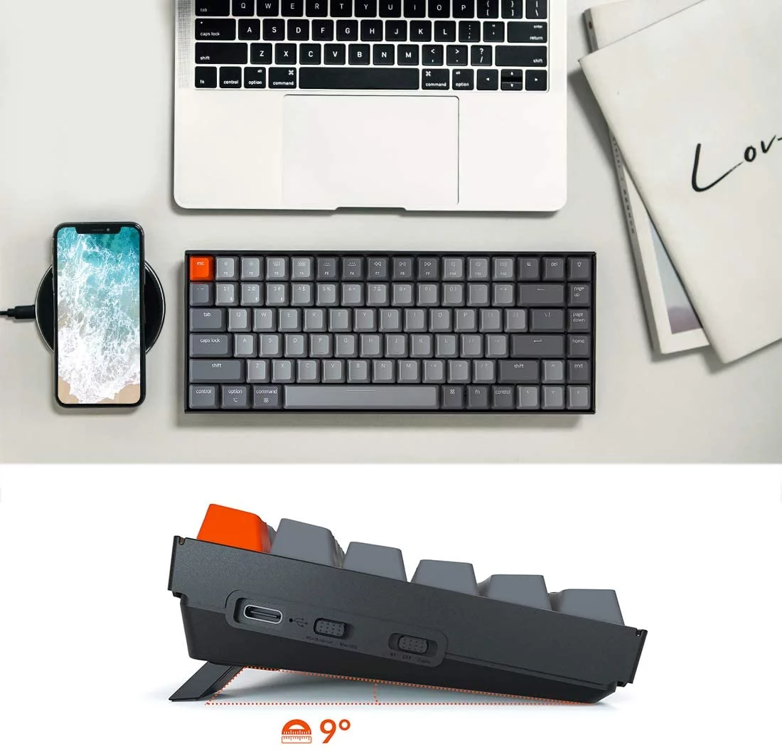 Keychron K2 - Version 2 - keyboard - backlit - wireless - USB, Bluetooth 5.1 - key switch: Gateron G Pro Brown